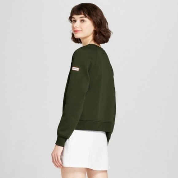 NWT Hunter for Target Olive Green Deconstructed Sweatshirt Size Small - Picture 3 of 12